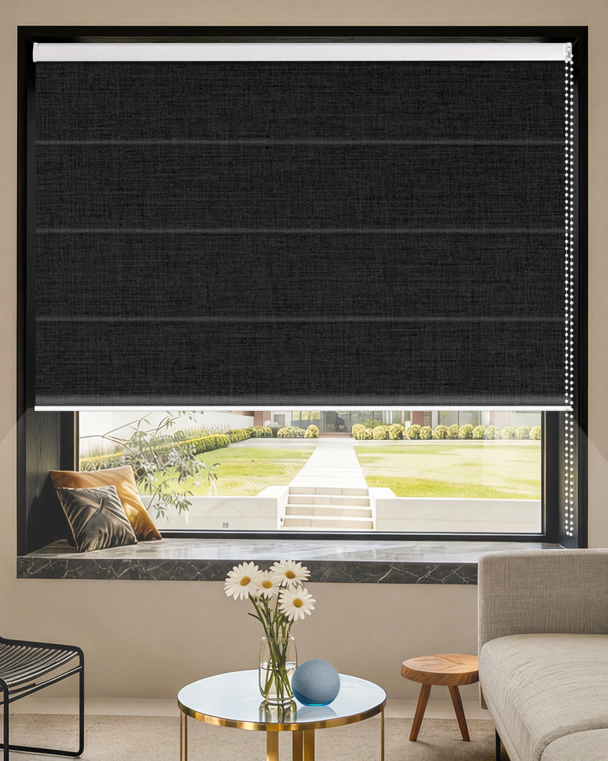 Manual Corded Blackout Roman Shades