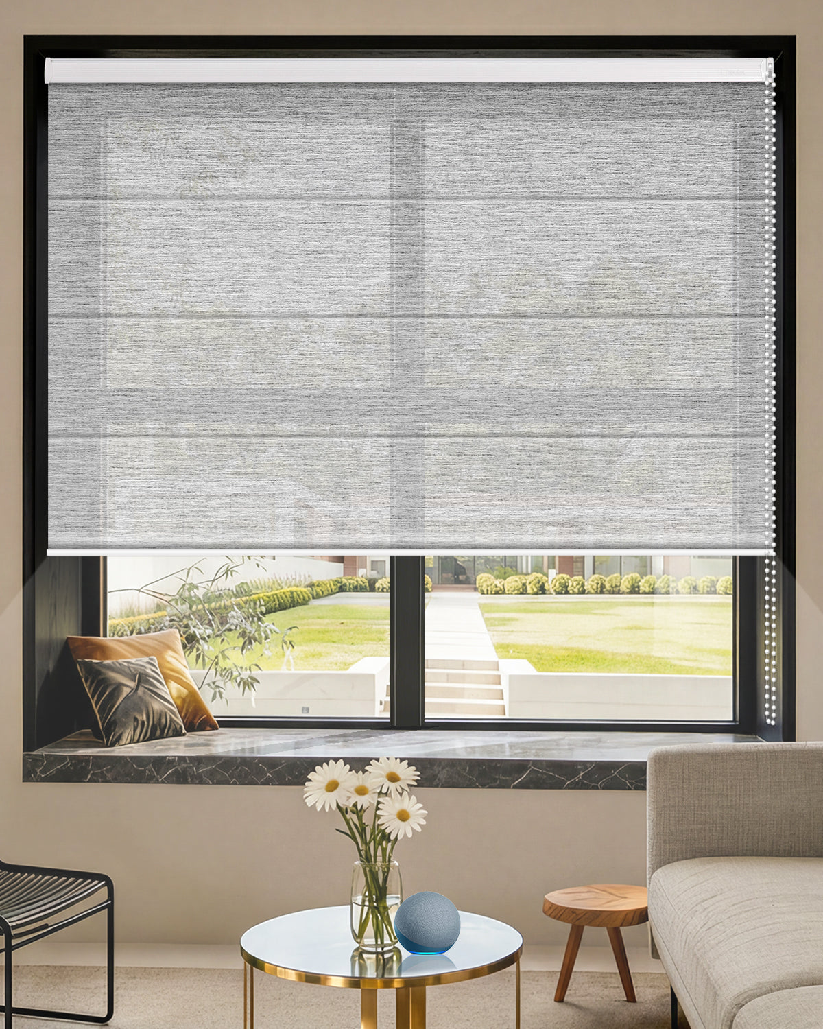 Manual Corded Roman Shades – Light Filtering