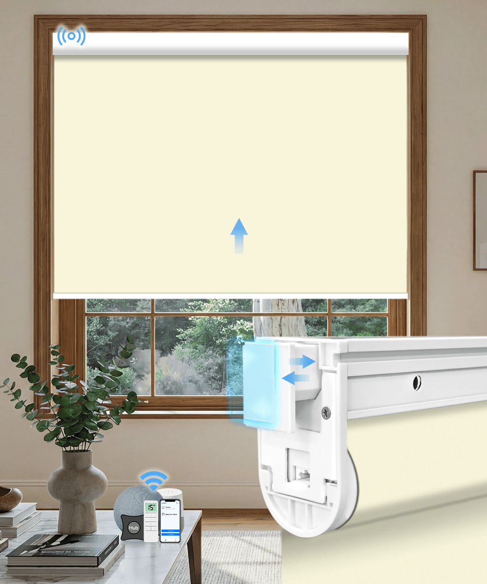 No-Drill Motorized Blackout Roller Shades