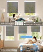 No-Drill Motorized Light Filtering Fireproof Roller Shades