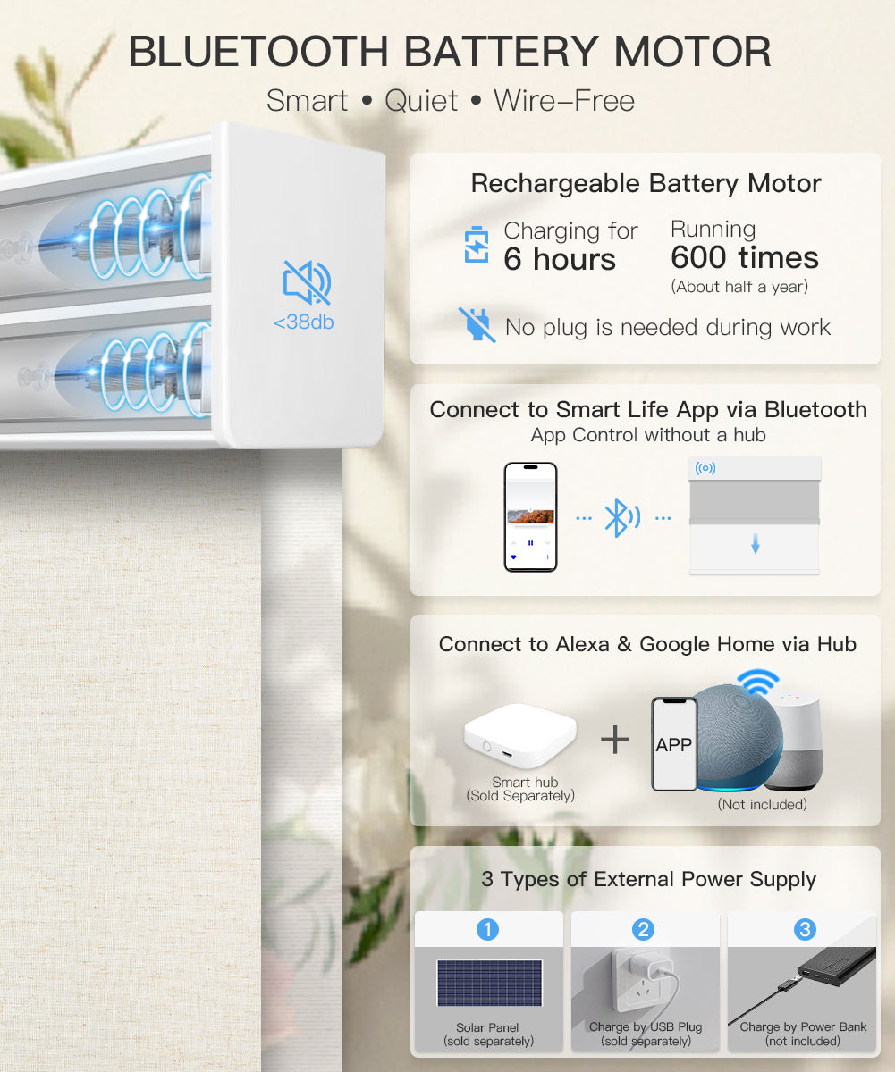 Motorized Dual Roller Shades, Light Filtering & Sheer