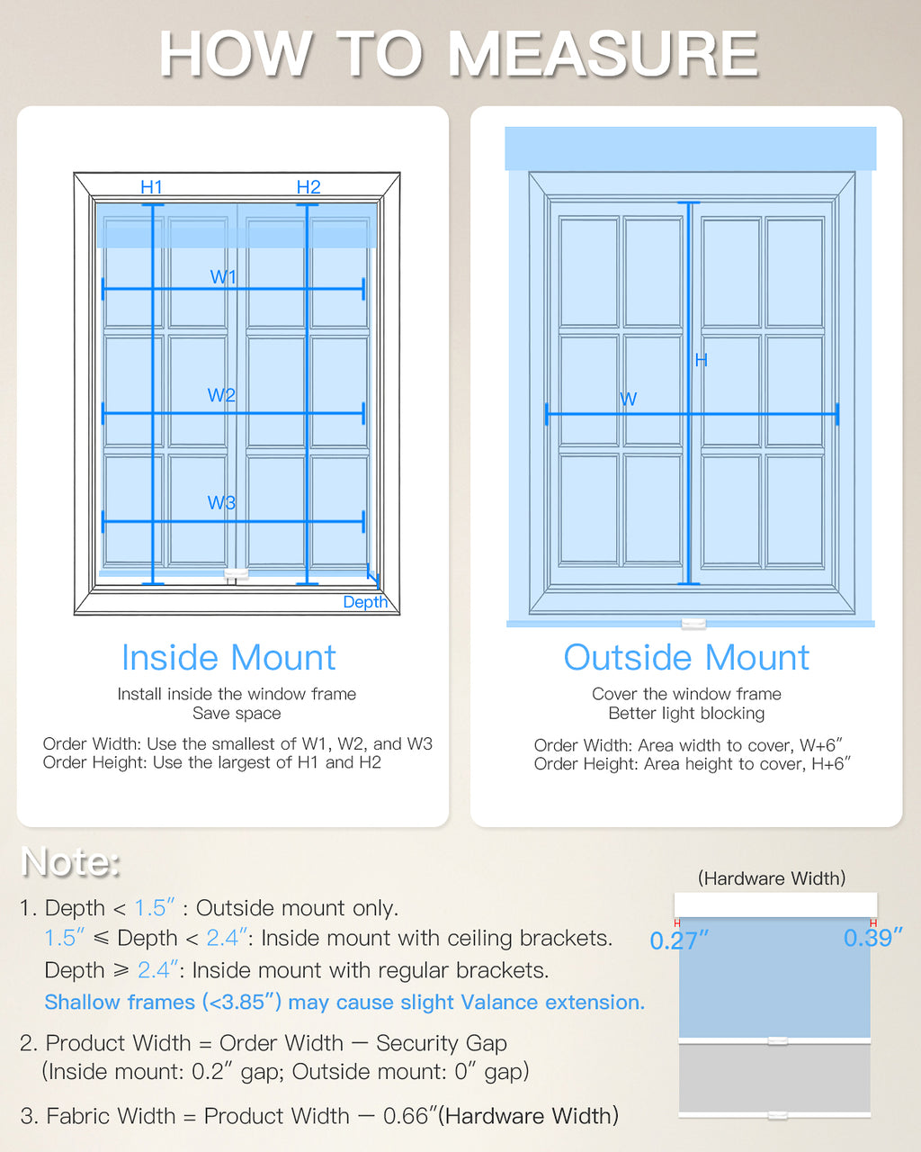 Manual Cordless Dual Roller Shades, Blackout & Sheer, Custom Size