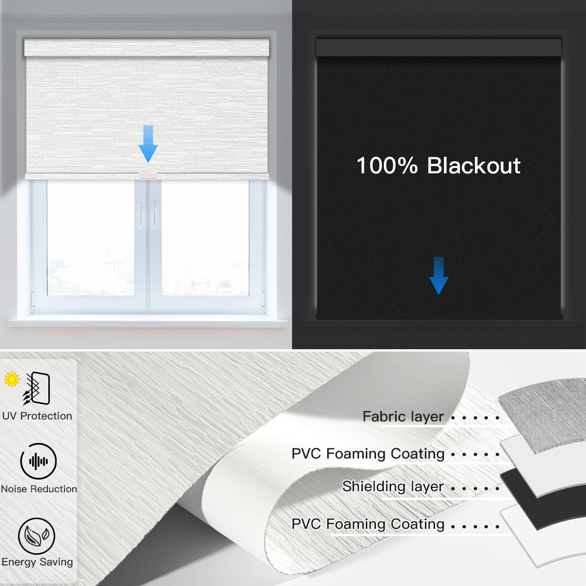 Manually Controlled Cordless Blackout Roller Shade - Tokblind official