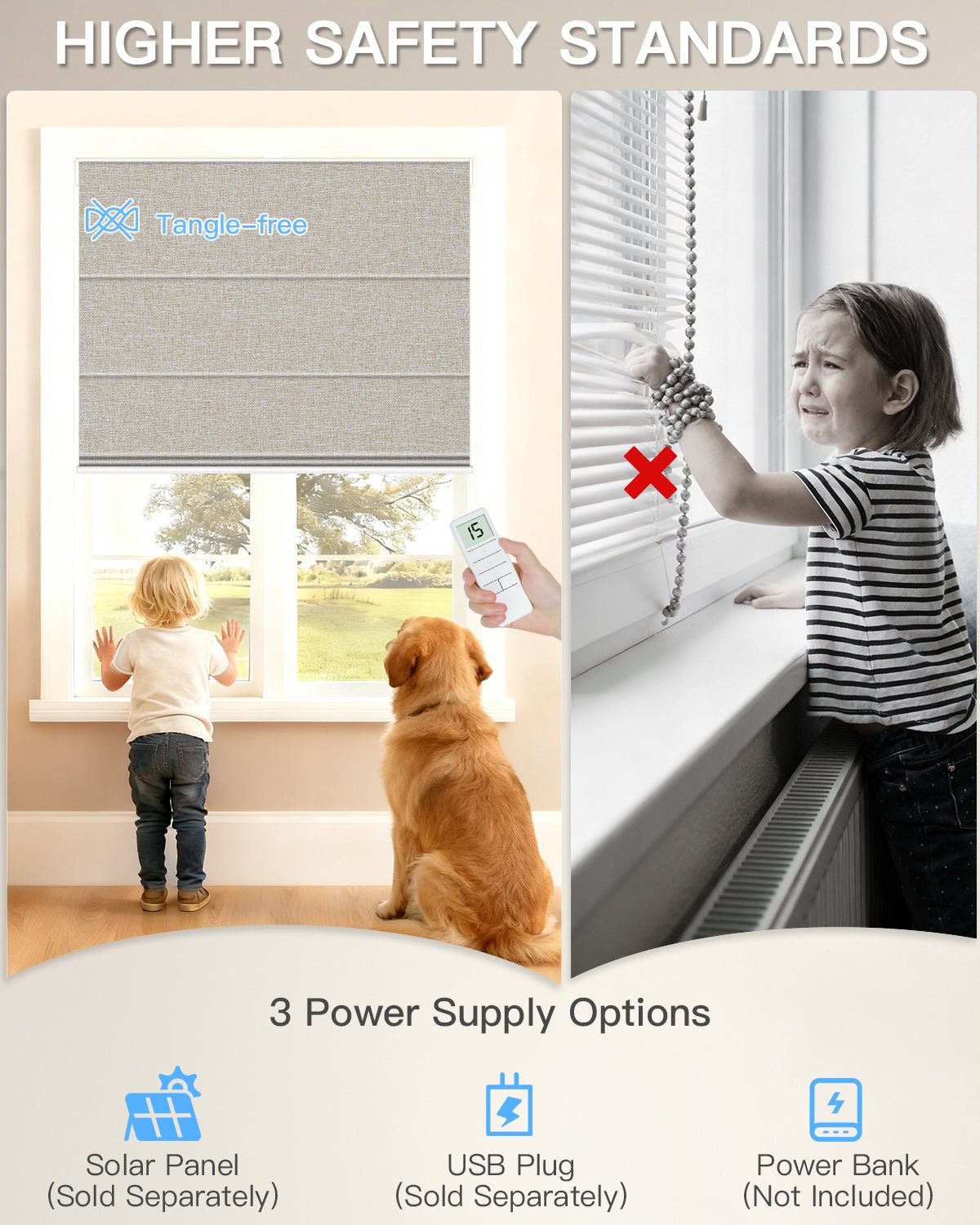 Motorized Blackout Roman Shades – Room Darkening, Custom Size - Tokblind