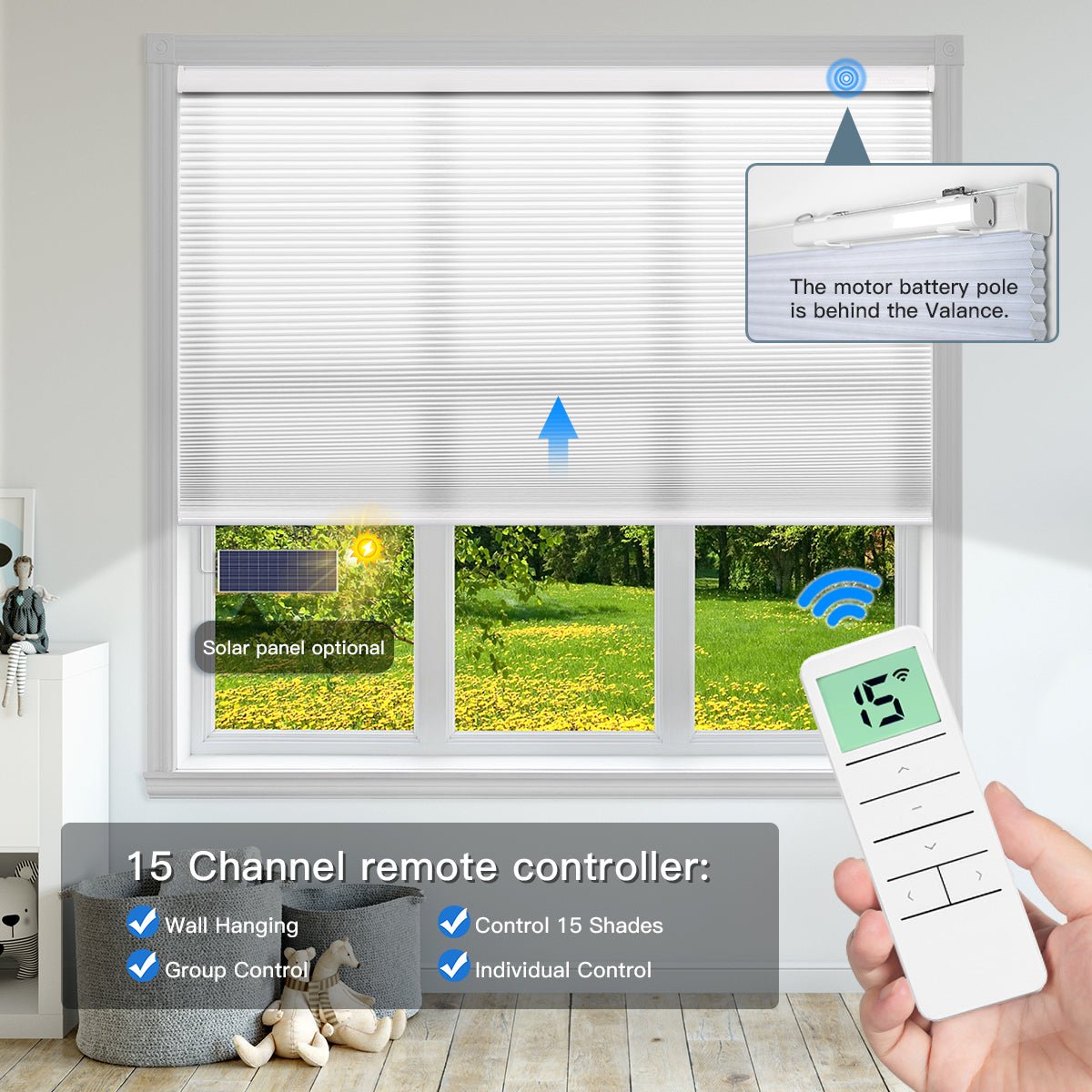 Motorized Cellular Shade - Light Filtering - Tokblind