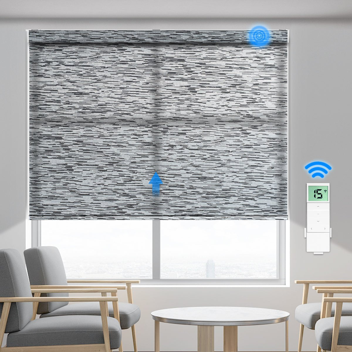 Motorized Light Filtering Roller Shade (Fabric Wrapped) - Tokblind official