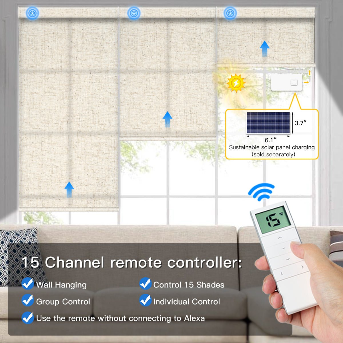 Motorized Light Filtering Roller Shade (Fabric Wrapped) - Tokblind official