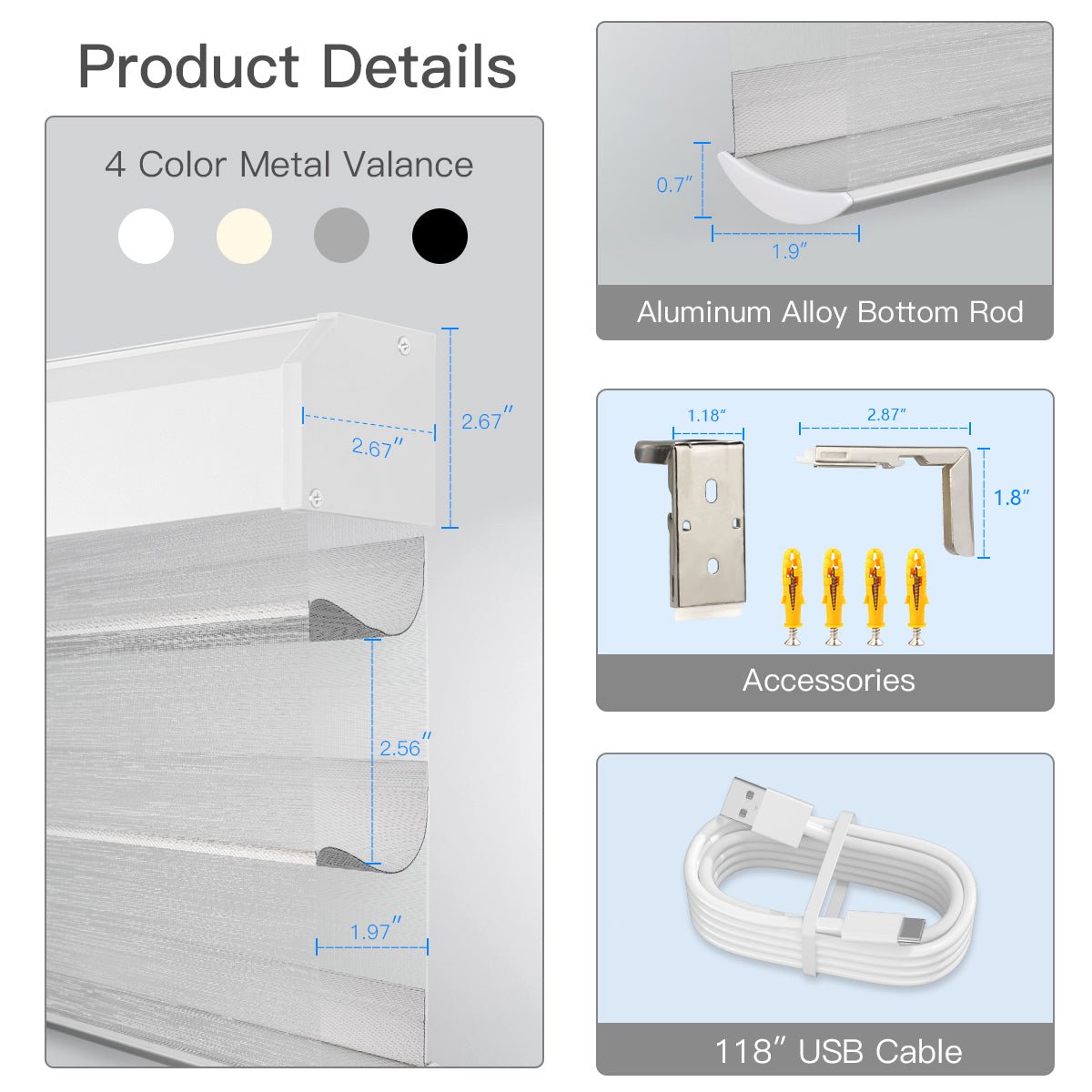 Motorized Sheer Shade - Light Filtering Silver - Tokblind official