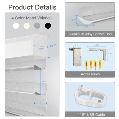 Motorized Sheer Shade - Light Filtering Silver - Tokblind official